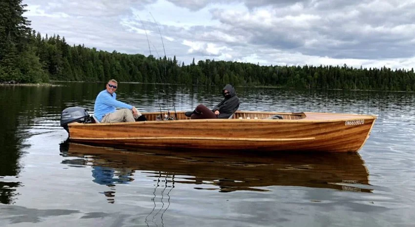 View Of Our Beautiful 18 Foot Cedar Strip Boats Aspect Ratio 850 465